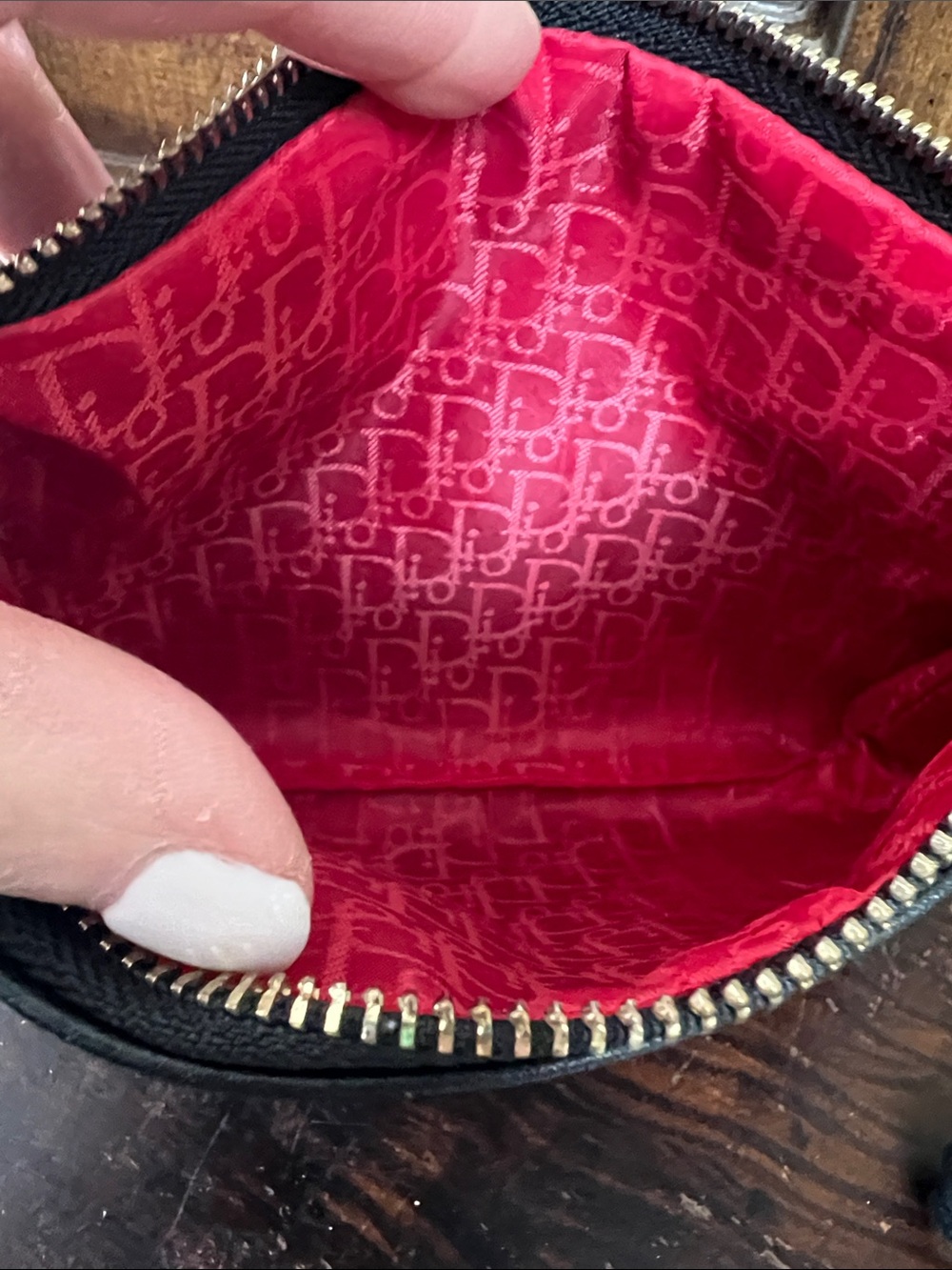 Dior Black & Gold Christian Dior Wristlet Cosmetic Pouch - Picture 4 of 4